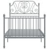 vidaXL Bed Frame without Mattress Grey Metal 100x200 cm
