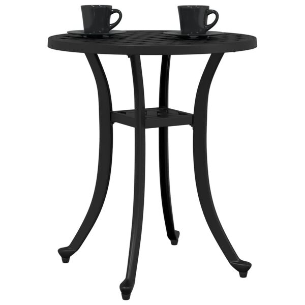 vidaXL Garden Table Black &Oslash;48x53 cm Cast Aluminium
