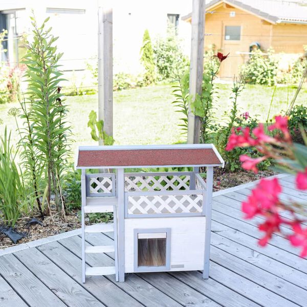Kerbl Cat House Lodge Ontario 77x50x73 cm Light Grey
