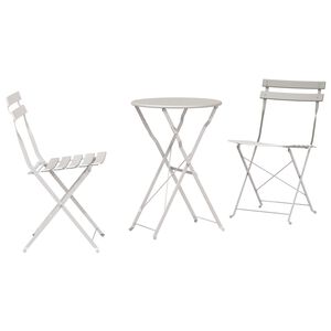 vidaXL Folding Bistro Set 3 pcs Beige Steel