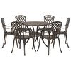 vidaXL Garden Dining Set 7 pcs Bronze 90 x 90 x 75 cm Cast Aluminium