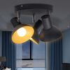 vidaXL Ceiling Lamp for 3 Bulbs E27 Black and Gold