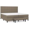 vidaXL Box Spring Bed with Mattress Taupe 200x200 cm Fabric
