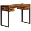 vidaXL Desk | Brown | Solid Sheesham wood, Powder-coated steel | Medium | Desk