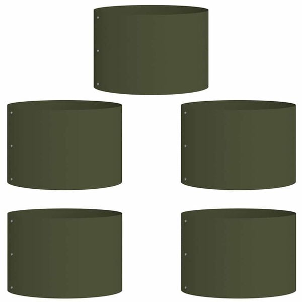 vidaXL Planter Ring 5 pcs Olive Green 30 x 30 x 20 cm