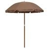 vidaXL Garden Parasol with Steel Pole 180 cm Taupe