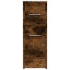 vidaXL Narrow Bathroom Cupboard with Wheels Smoked Oak Engineered Wood