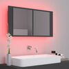 vidaXL LED Bathroom Mirror Cabinet Grey 90x12x45 cm Acrylic