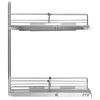 vidaXL 2-Tier Pull-out Kitchen Wire Basket Silver 47x15x54.5 cm