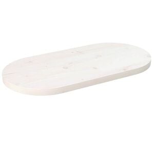 vidaXL Table Top White 60x30x2,5 cm Solid Wood Pine Oval