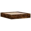 vidaXL Bed Frame without Mattress Smoked Oak 180x200 cm Super King Super King Size