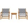 vidaXL Garden Chairs with Table 3 pcs Black and White