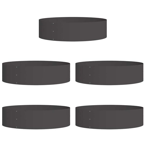 vidaXL Garden Planter 5 pcs Black 80 x 80 x 20 cm Cold-rolled Steel