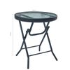 vidaXL Bistro Table Black 40x46 cm Steel and Glass