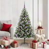 vidaXL Artificial Hinged Christmas Tree with Flocked Snow 150 cm