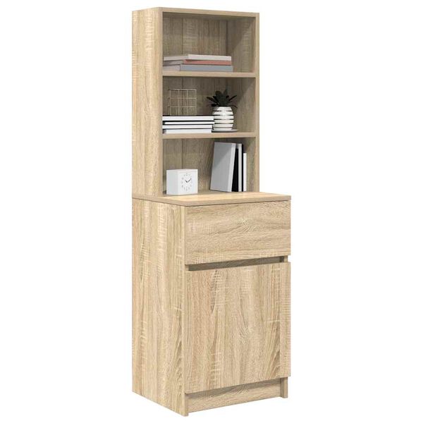 vidaXL Bedside Cabinet Sonoma Oak 39x35x125 cm Engineered Wood