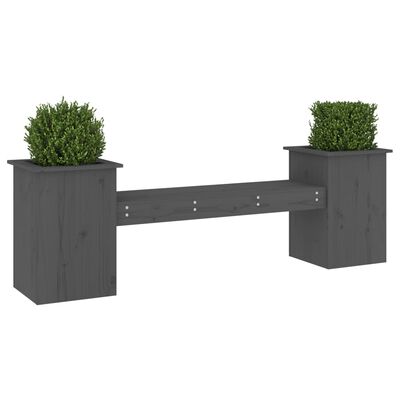 vidaXL Planter Bench Grey 184.5x39.5x56.5 cm Solid Wood Pine