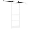 vidaXL Sliding Door ORKDAL White 83 x 202 cm Solid Pine Wood and Glass
