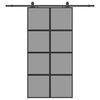 vidaXL Sliding Door with Hardware Set Black 102,5x205 cm Tempered Glass