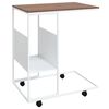 vidaXL Side Table with Wheels White 55x36x63.5 cm Engineered Wood