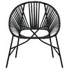 vidaXL Garden Chair Set 3 pcs Black Poly Rattan
