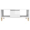 vidaXL Coffee Table High Gloss White 90x50x36,5 cm Engineered Wood