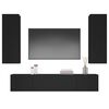 vidaXL 4 Piece TV Cabinet Set Black Engineered Wood