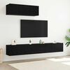 vidaXL TV Cabinet Set Wall-mounted 3 pcs Black Oak Engineered Wood