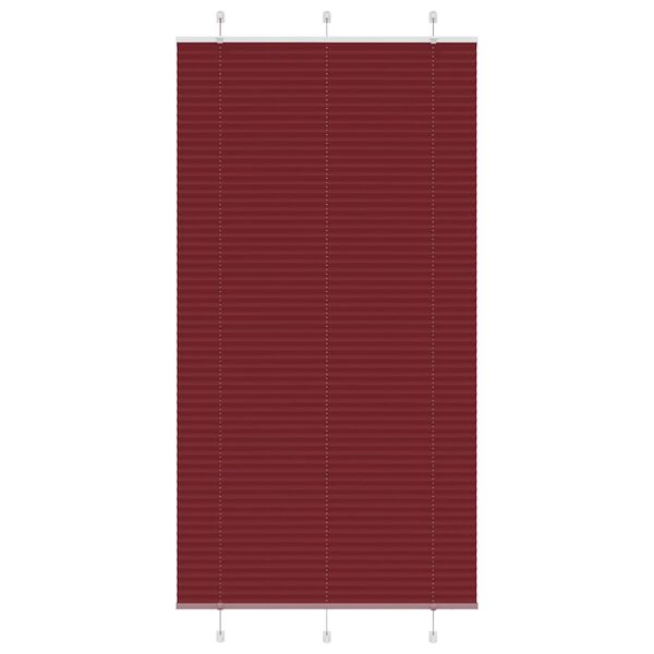 vidaXL Pleated Blind Bordeaux Red 110x200 cm Fabric Width 109.4 cm Polyester