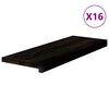 vidaXL Stair Treads 16 pcs Brown Black 70x25x2 cm Solid Wood Oak