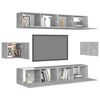 vidaXL 6 Piece TV Cabinet Set Concrete Grey Engineered Wood