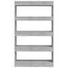 vidaXL Book Cabinet/Room Divider Concrete Grey 80x30x135 cm Engineered Wood