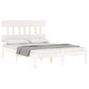 vidaXL Bed Frame without Mattress White Small Double Solid Wood Pine