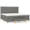 vidaXL Box Spring Bed with Mattress Dark Grey 200x200 cm Fabric