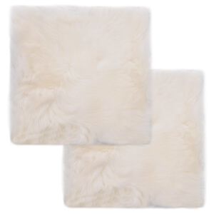 vidaXL Chair Pads 2 pcs White 40x40 cm Genuine Sheep Leather