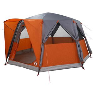 vidaXL Cabin Tent 6-Person Grey and Orange 425 x 396 x 222 cm