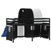 vidaXL Kids' Loft Bed with Tunnel without Mattress White&Black 90x190cm