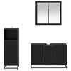 vidaXL Bathroom Furniture Set 3 pcs Black Oak Engineered Wood