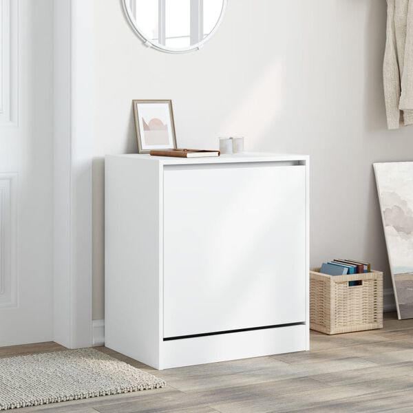 vidaXL Shoe Cabinet White 60x42x69 cm Engineered Wood