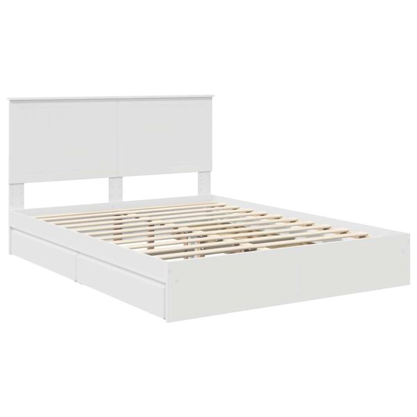 vidaXL Storage Bed with Headboard White 150 x 200 cm Engineered Wood