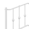 vidaXL Metal Bed Frame without Mattress with Headboard White 135x190cm