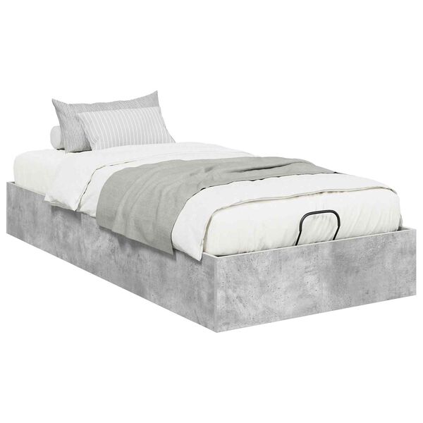 vidaXL Ottoman Bed Frame with Storage Concrete Grey 193 x 90 x 25 cm