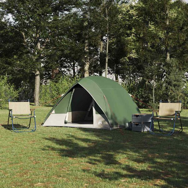 vidaXL Camping Tent with Roof Green 320 x 275 x 190 cm Taffeta