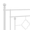 vidaXL Metal Bed Frame without Mattress with Headboard White 100x200cm