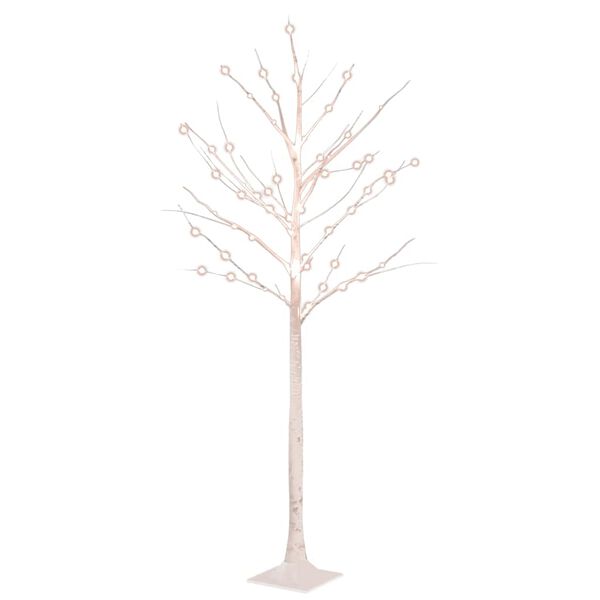 vidaXL LED White Birch Tree Warm White 72 LEDs 150 cm
