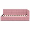 vidaXL Corner Bed Frame with Headboard Pink 90 cm x 190 cm Velvet