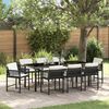 vidaXL Garden Dining Set 9 pcs Black Poly Rattan