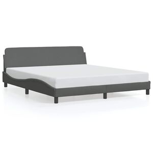 vidaXL Bed Frame "Dover" Dark Grey 180x200 cm Super King Fabric
