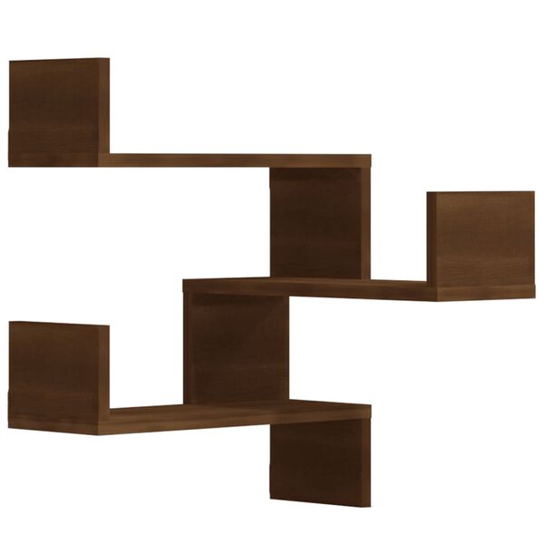 vidaXL Wall Corner Shelves 2 pcs Brown Oak 40x40x50 cm Engineered Wood