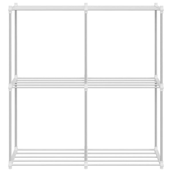 vidaXL Storage Shelf with Shelf White 43 x 27 x 90 cm Aluminium